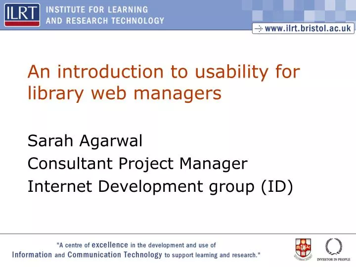 an introduction to usability for library web managers