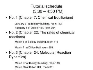 tutorial schedule 3 30 4 50 pm