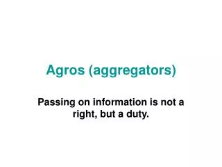 agros aggregators