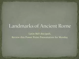 Landmarks of Ancient Rome