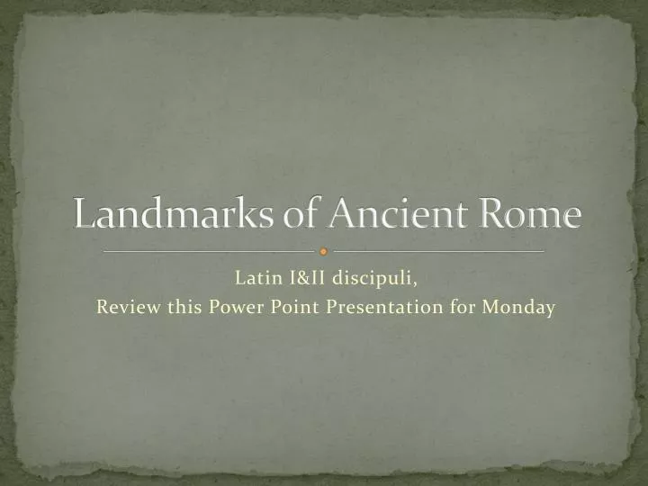 landmarks of ancient rome