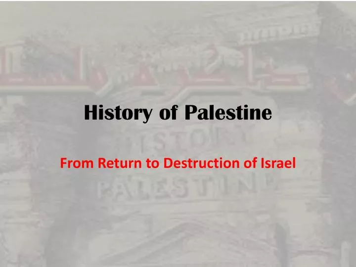 history of palestine