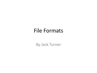 File Formats