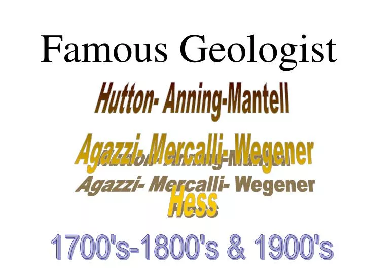 famous geologist