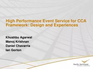 High Performance Event Service for CCA Framework: Design and Experiences