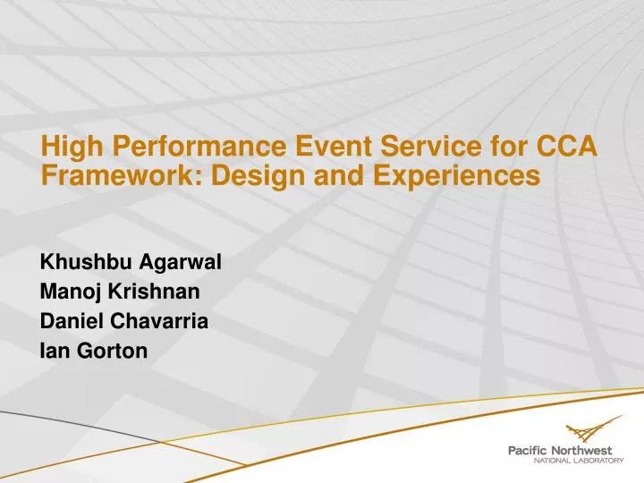 high performance event service for cca framework design and experiences