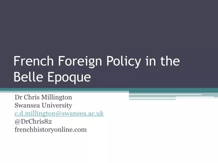 french foreign policy in the belle epoque