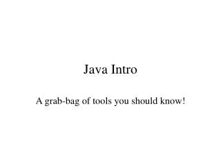 Java Intro