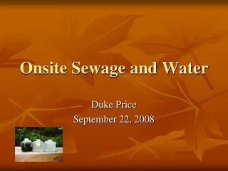 Onsite Sewage and Water