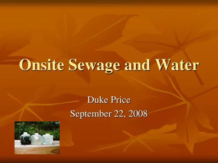 onsite sewage and water