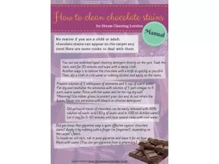 Short manual on how to deal with chocolate stains on your ca