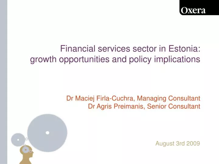 financial services sector in estonia growth opportunities and policy implications