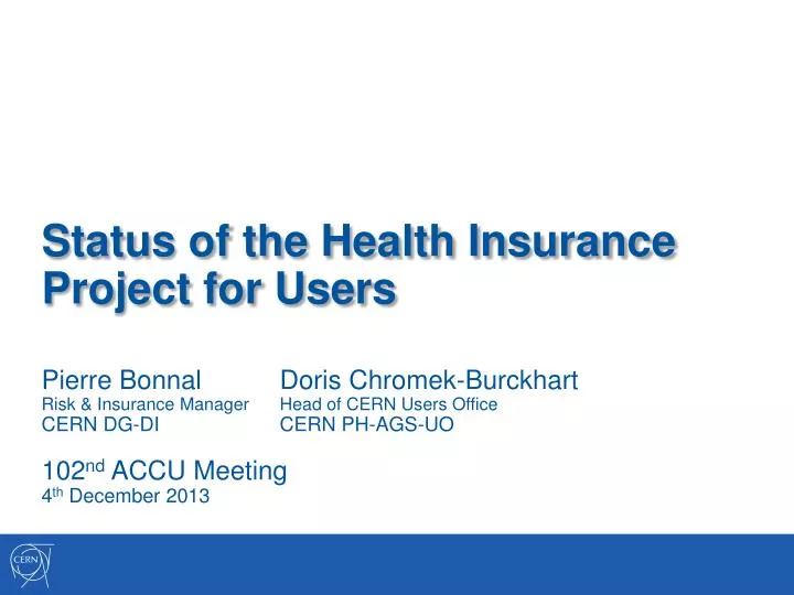 status of the health insurance project for users