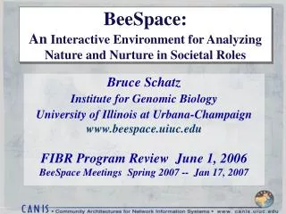 BeeSpace: An Interactive Environment for Analyzing Nature and Nurture in Societal Roles