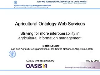 Agricultural Ontology Web Services