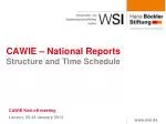National Reports Structure and Time Schedule for CAWIE Kick-off Meeting - slide 1