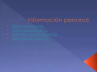 informaci n personal