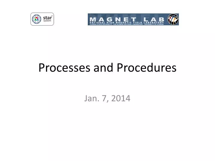 processes and procedures