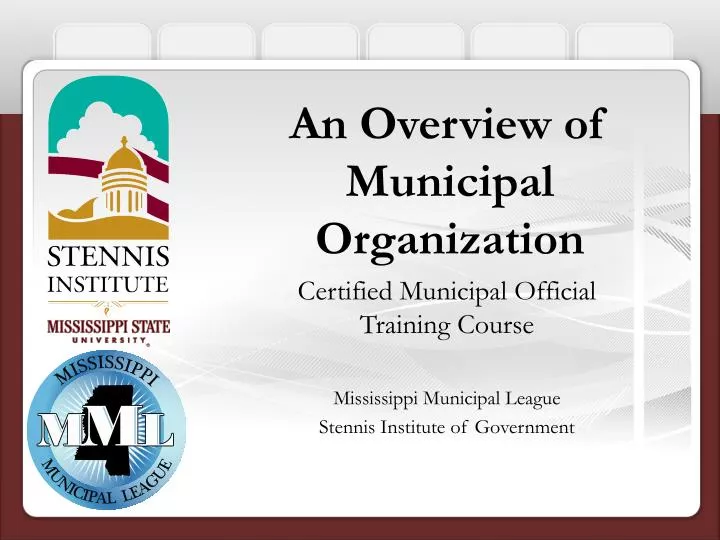 an overview of municipal organization