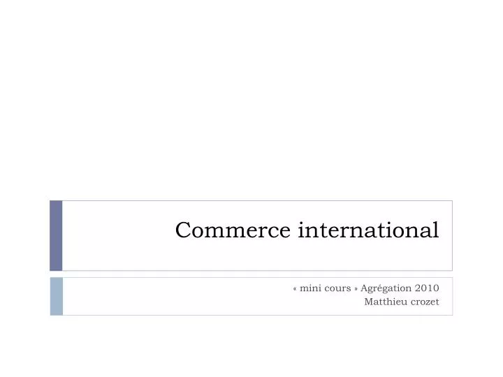 commerce international