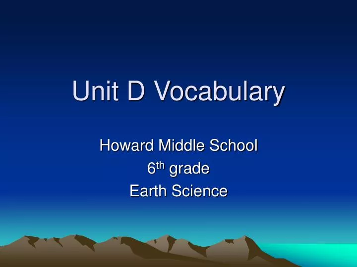 unit d vocabulary