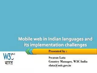 Mobile web in Indian languages and its implementation challenges