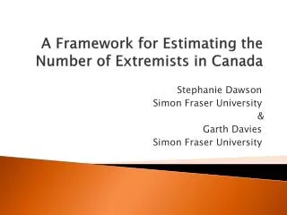 A Framework for Estimating the Number of Extremists in Canada