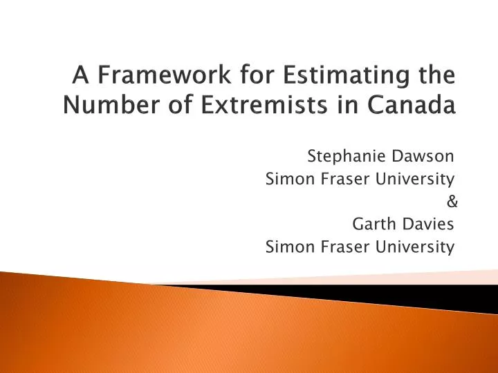 a framework for estimating the number of extremists in canada