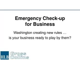 Emergency Check-up for Business