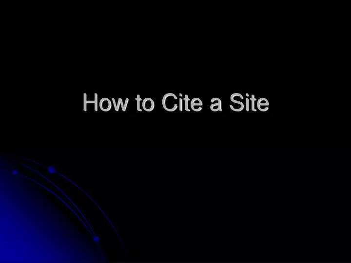 how to cite a site