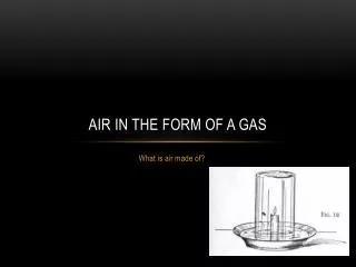 Air in the form of a gas