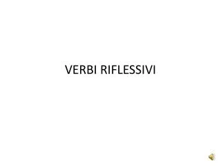 verbi riflessivi