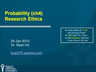 Probability (ch4) Research Ethics