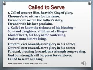 Called to Serve