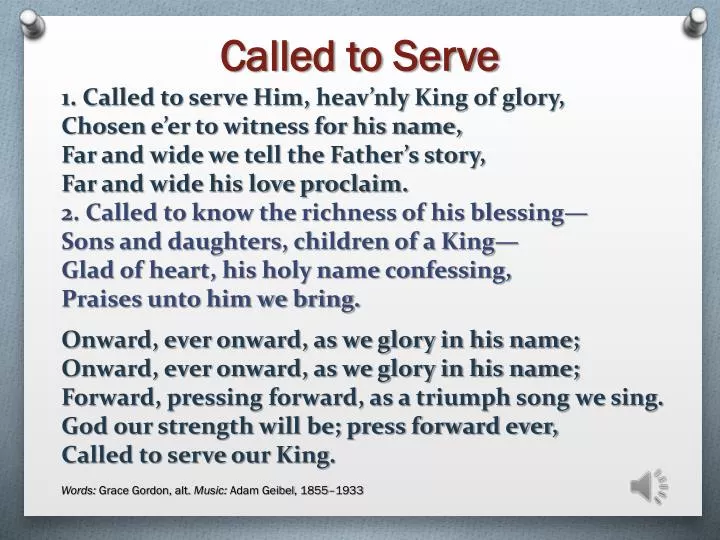 called to serve