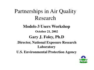 Partnerships in Air Quality Research