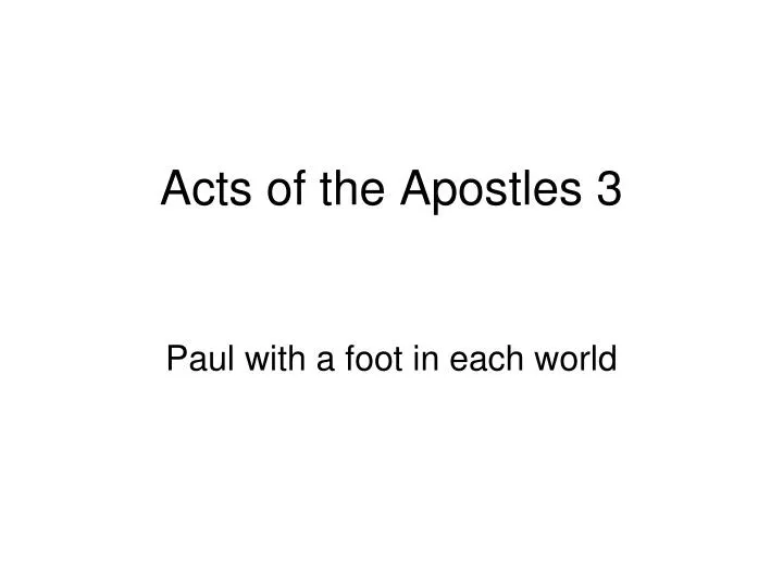 acts of the apostles 3
