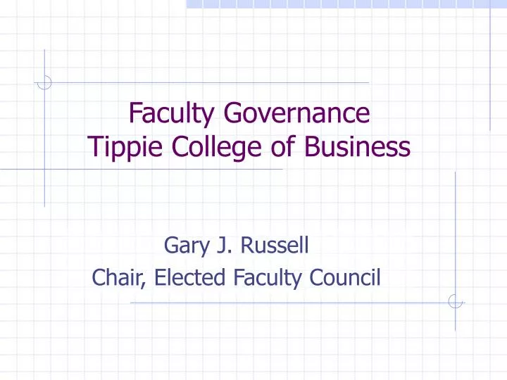 faculty governance tippie college of business