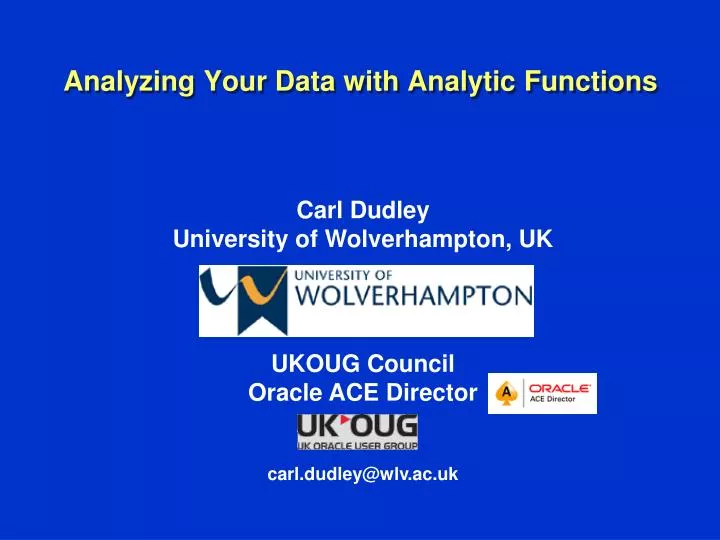 analyzing your data with analytic functions
