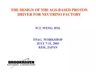 THE DESIGN OF THE AGS-BASED PROTON DRIVER FOR NEUTRINO FACTORY