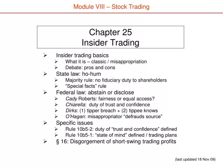 chapter 25 insider trading