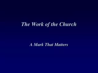 The Work of the Church