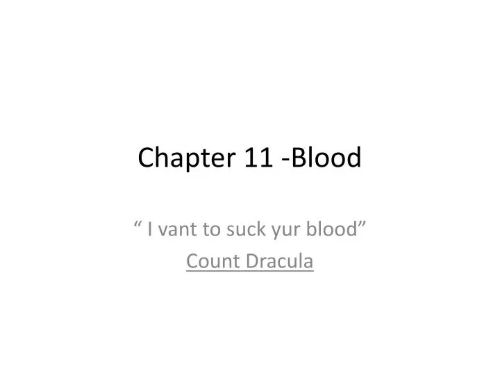 chapter 11 blood