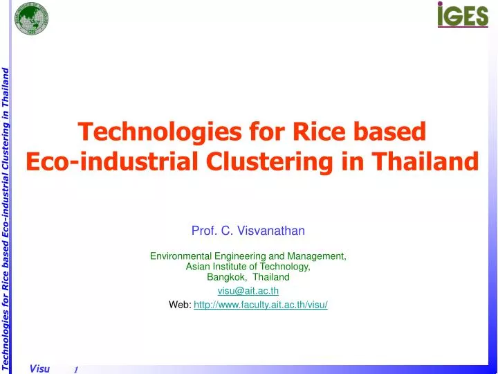 technologies for rice based eco industrial clustering in thailand