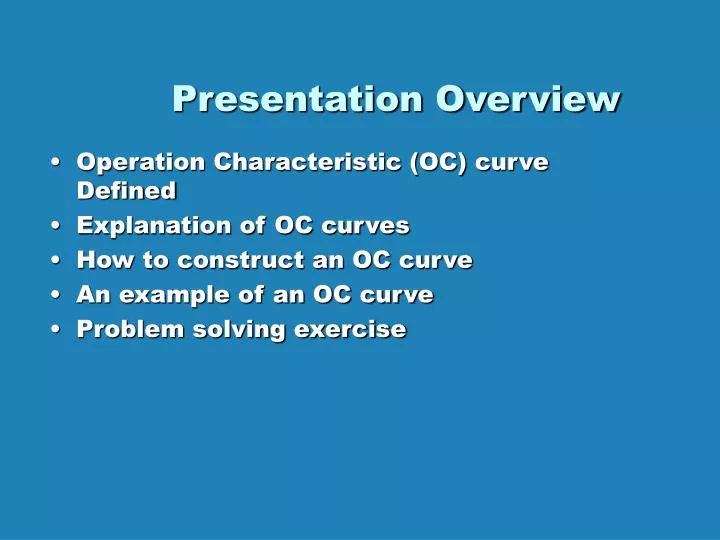 presentation overview