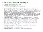 CHEM115 General Chemistry I - slide 1