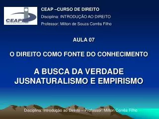 o direito como fonte do conhecimento