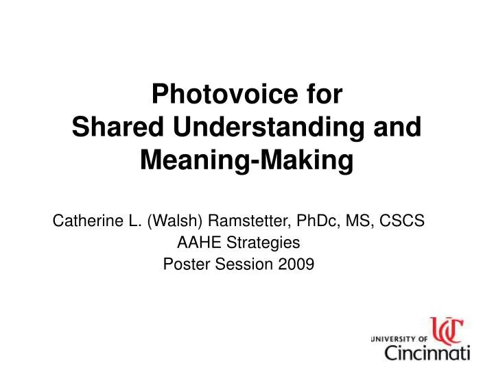 photovoice for shared understanding and meaning making