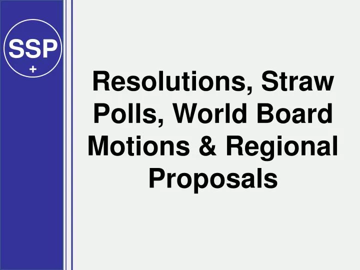 resolutions straw polls world board motions regional proposals