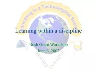 Learning within a discipline